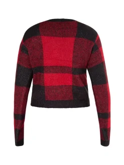 MyMo Damen Strickpullover in rot - Ausschnitt: Rundhals