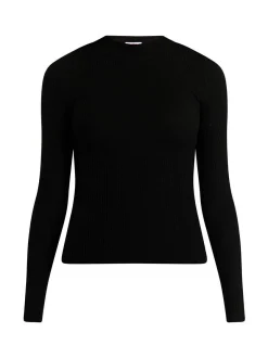 MyMo Damen Strickpullover in schwarz