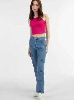 MyMo Damen Tanktop in pink - Ausschnitt: Rundhals