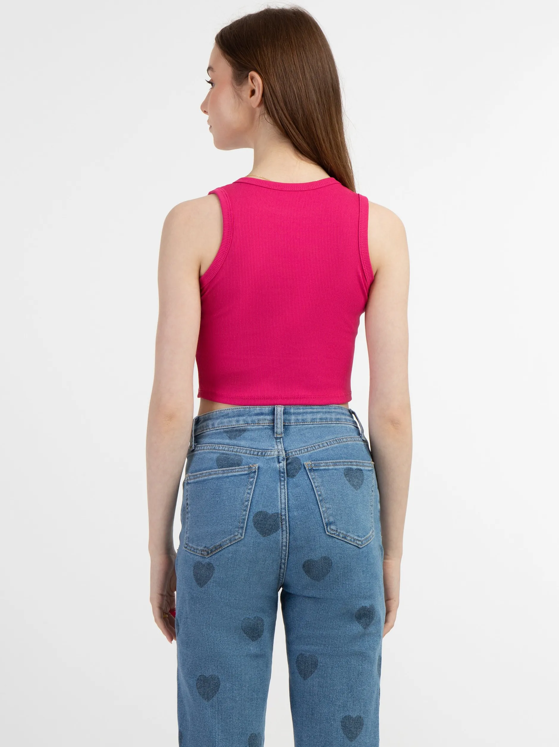 MyMo Damen Tanktop in pink - Ausschnitt: Rundhals