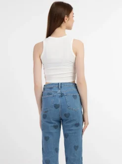 MyMo Damen Tanktop in weiß - Ausschnitt: Rundhals