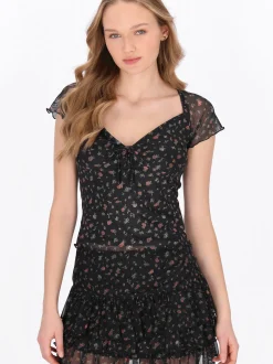 MyMo Damen T-Shirt in schwarz