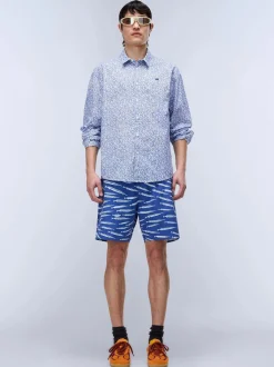 Napapijri Herren Langarmhemd - G-ELIOR LS in blau weiß