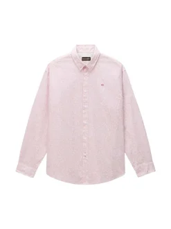 Napapijri Herren Langarmhemd - G-ELIOR LS in rosa weiß