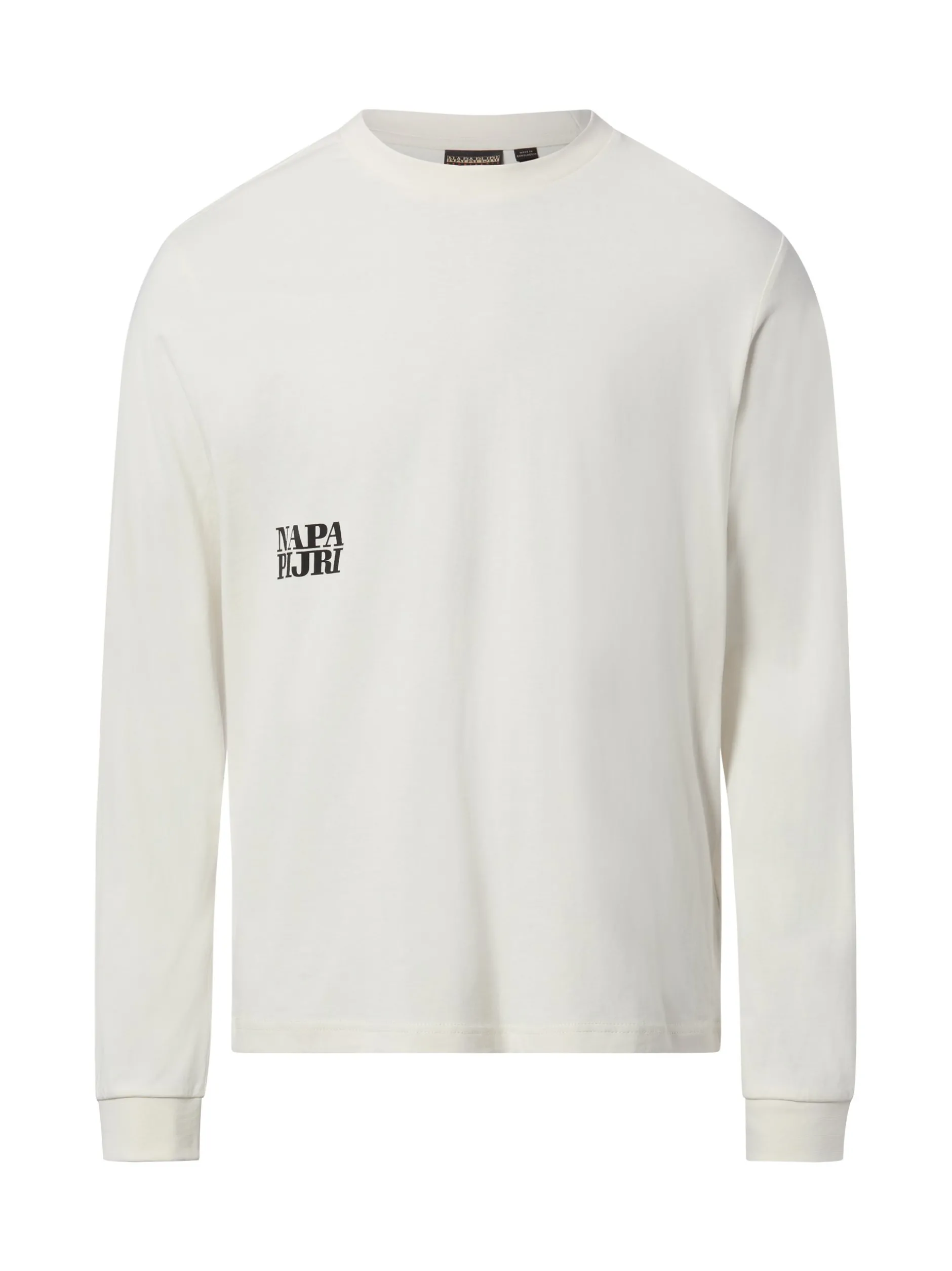 Napapijri Herren Langarmshirt - Lodestar in ecru mehrfarbig