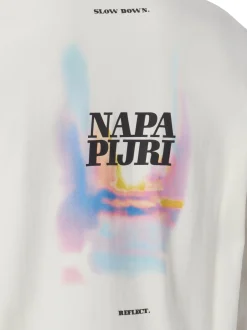 Napapijri Herren Langarmshirt - Lodestar in ecru mehrfarbig