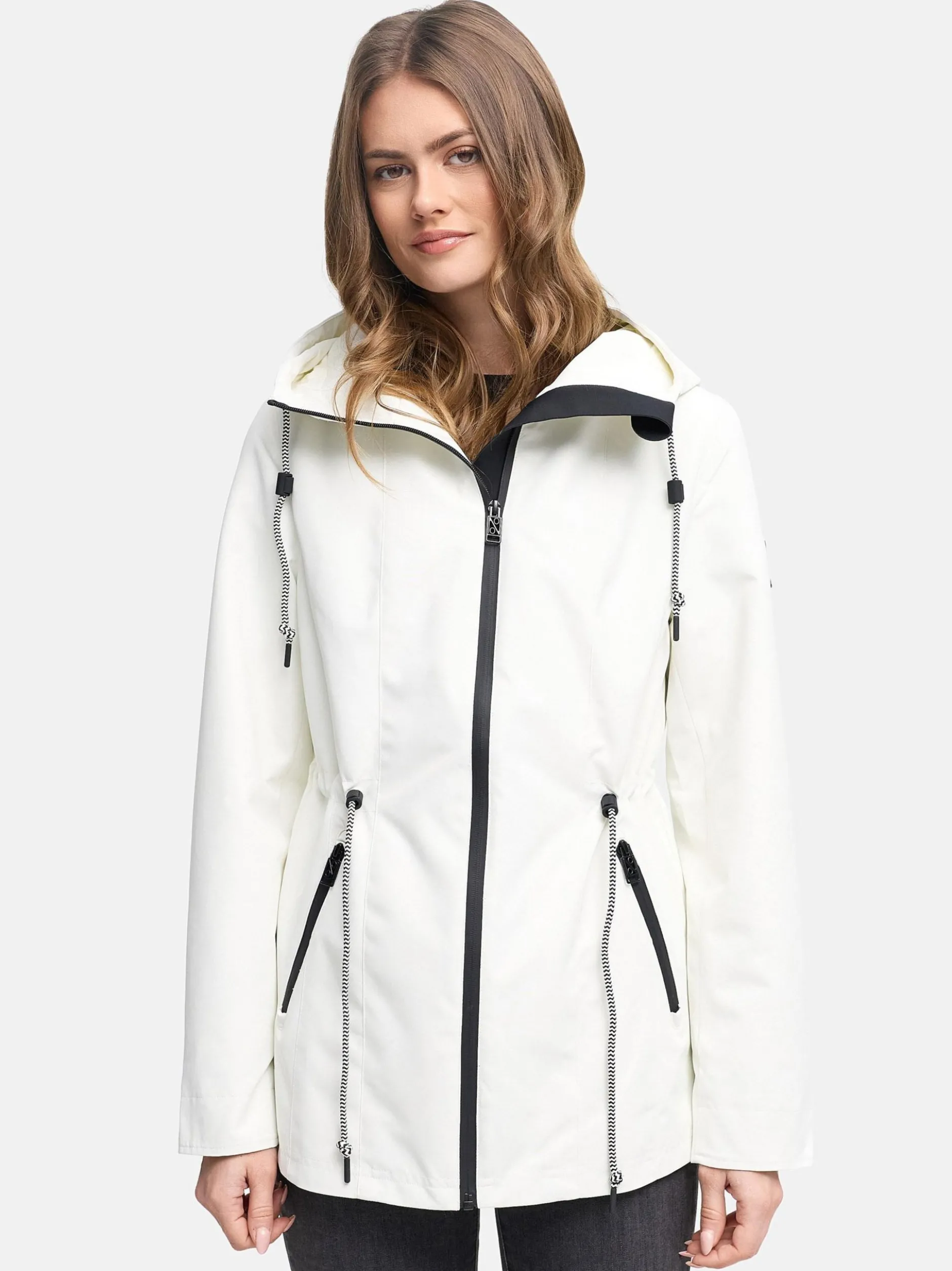 Navahoo Damen Outdoorjacke - Blumentanz 14 in weiß