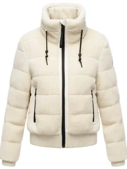 Navahoo Damen Plüschjacke - Schneepuder 14 in weiß