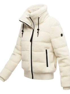 Navahoo Damen Plüschjacke - Schneepuder 14 in weiß