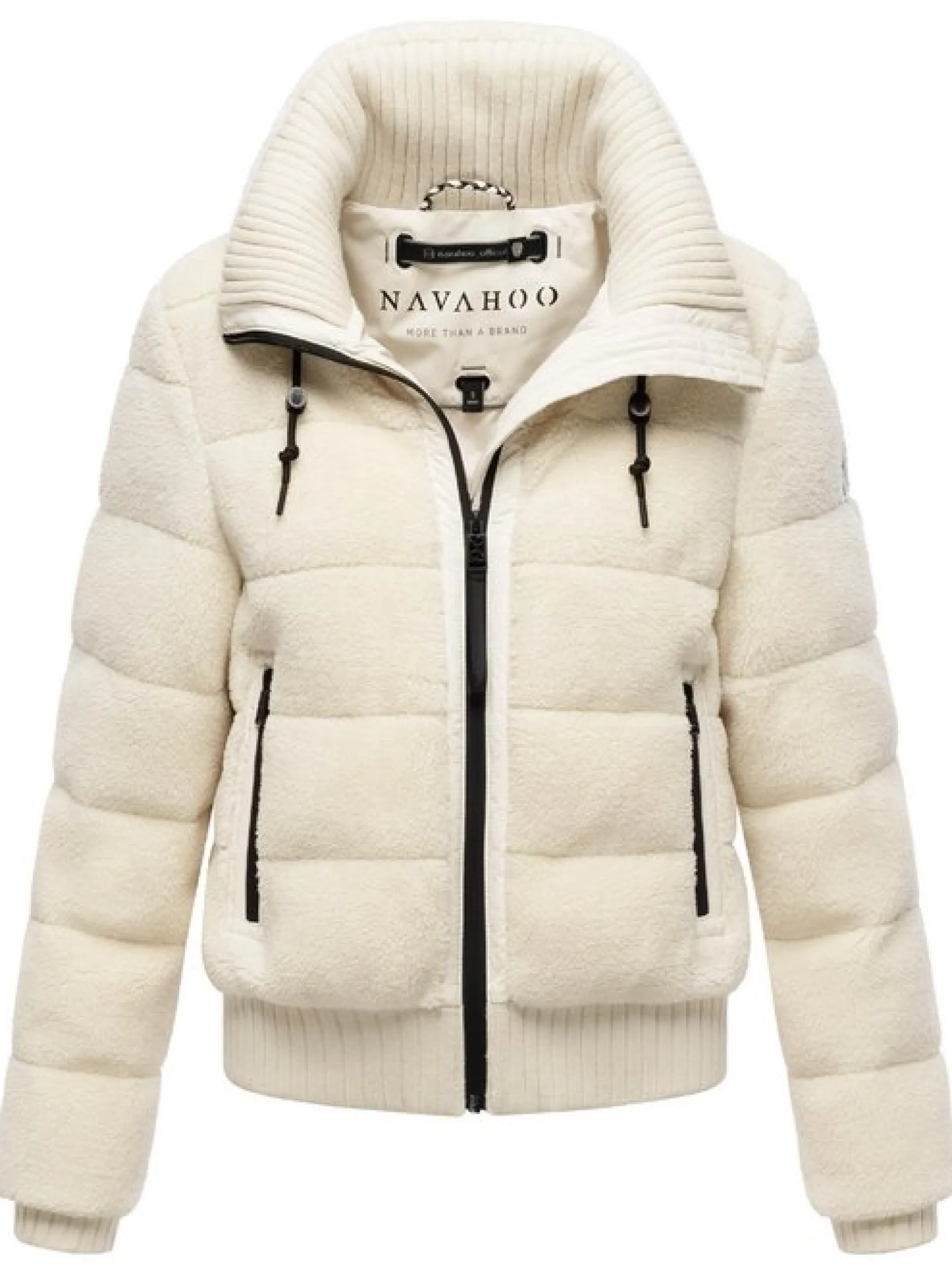 Navahoo Damen Plüschjacke - Schneepuder 14 in weiß