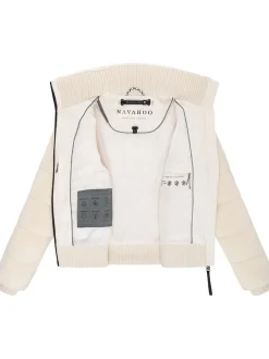 Navahoo Damen Plüschjacke - Schneepuder 14 in weiß