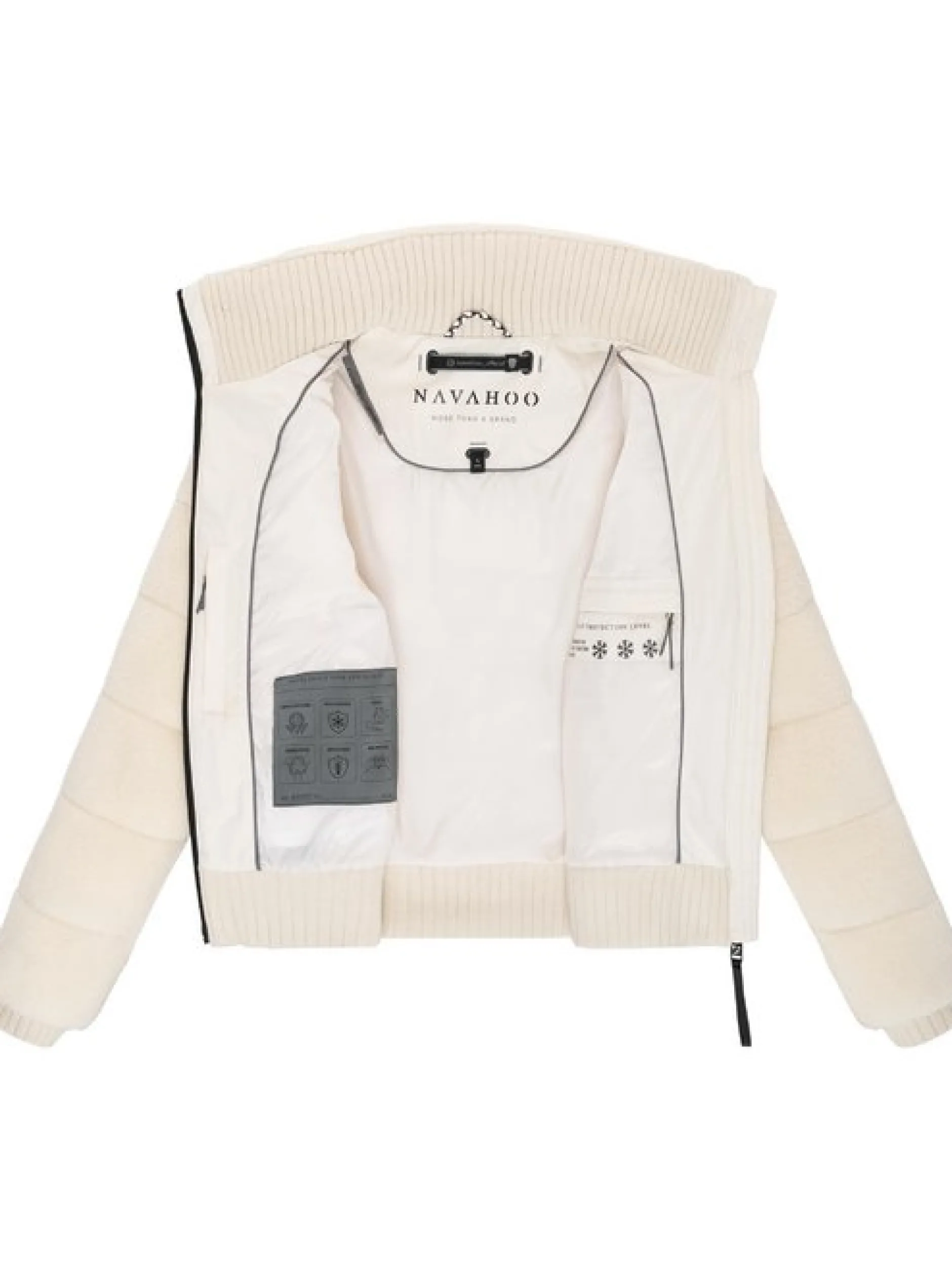 Navahoo Damen Plüschjacke - Schneepuder 14 in weiß