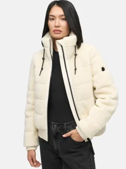 Navahoo Damen Plüschjacke - Schneepuder 14 in weiß