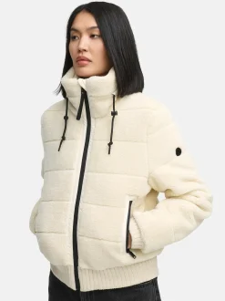 Navahoo Damen Plüschjacke - Schneepuder 14 in weiß