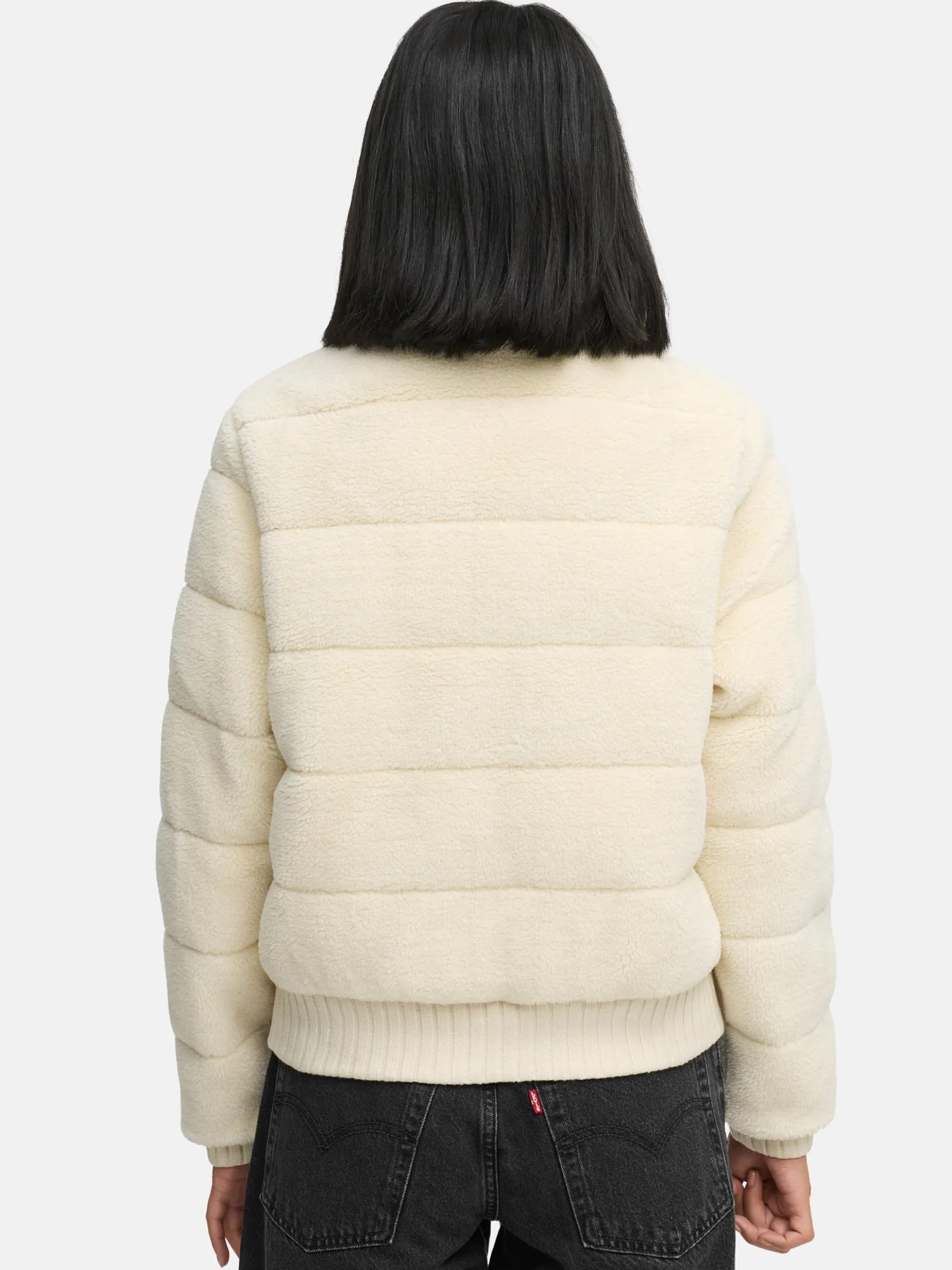 Navahoo Damen Plüschjacke - Schneepuder 14 in weiß