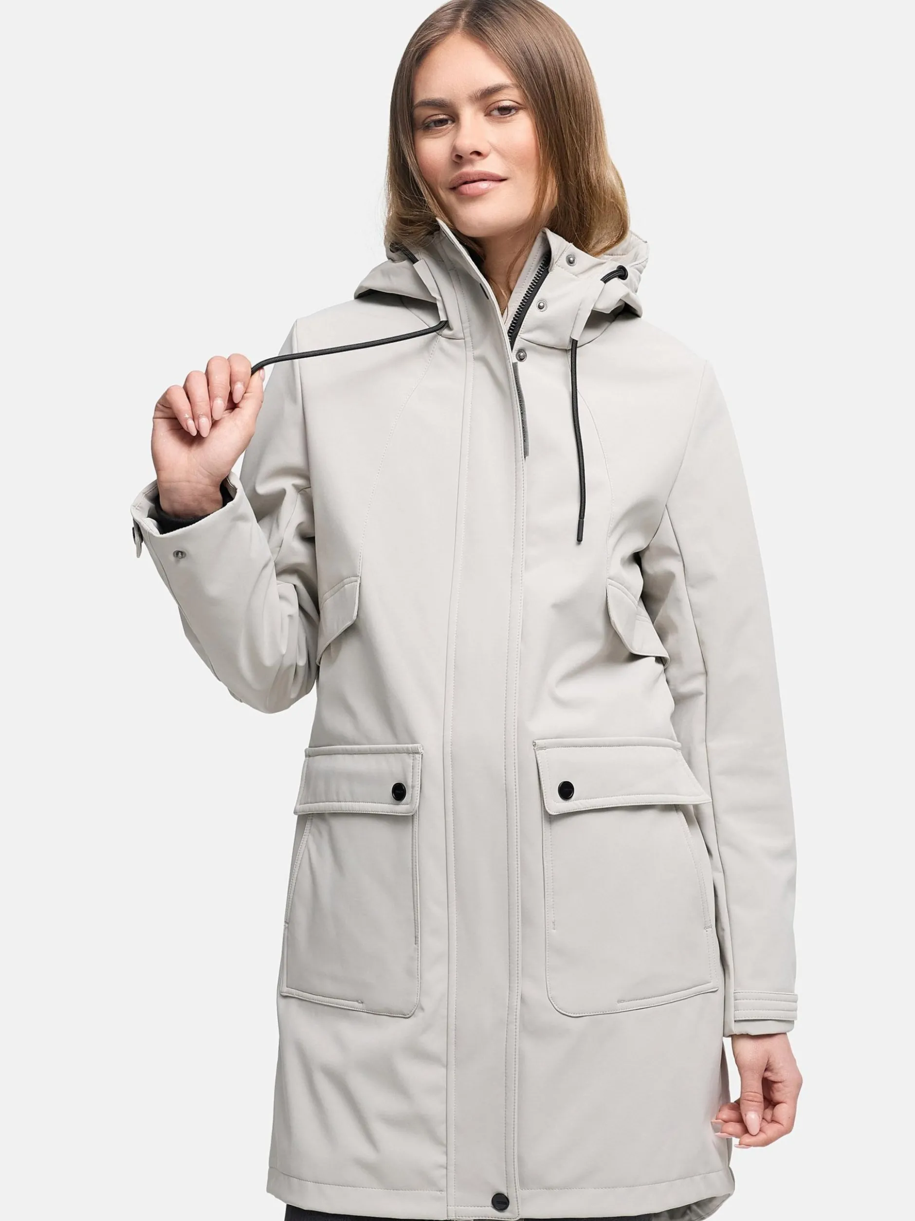 Navahoo Damen Softshellmantel - Morgennebel 14 in ecru