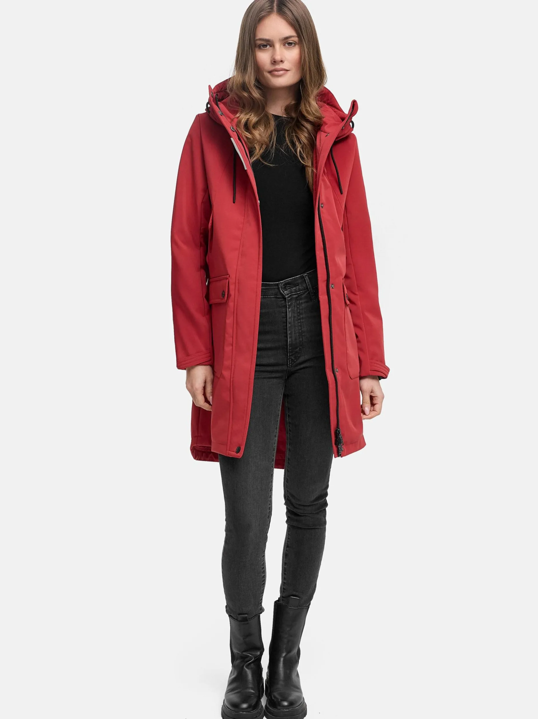 Navahoo Damen Softshellmantel - Morgennebel 14 in rot