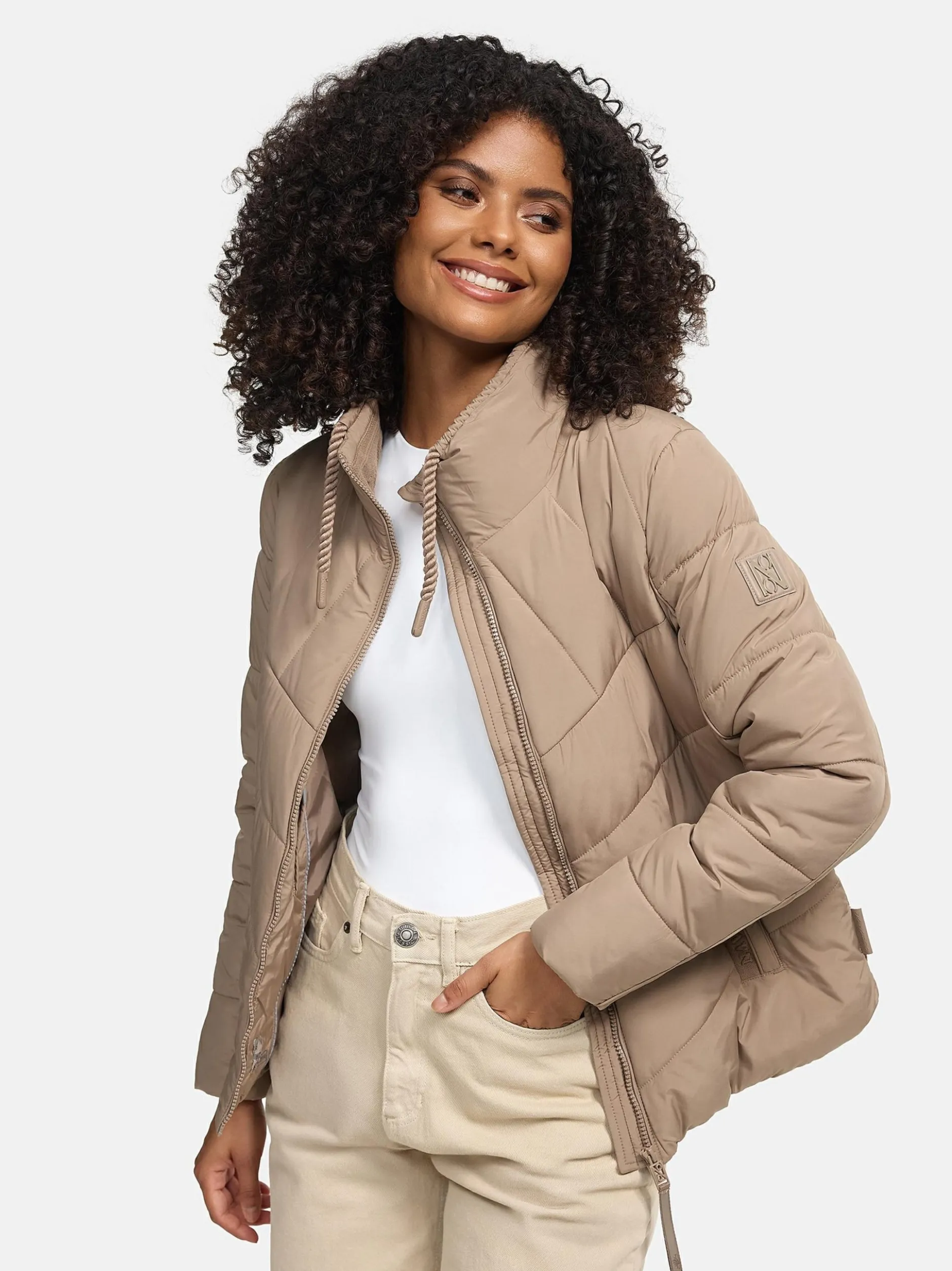 Navahoo Damen Steppjacke - Liebesfee 14 in taupe