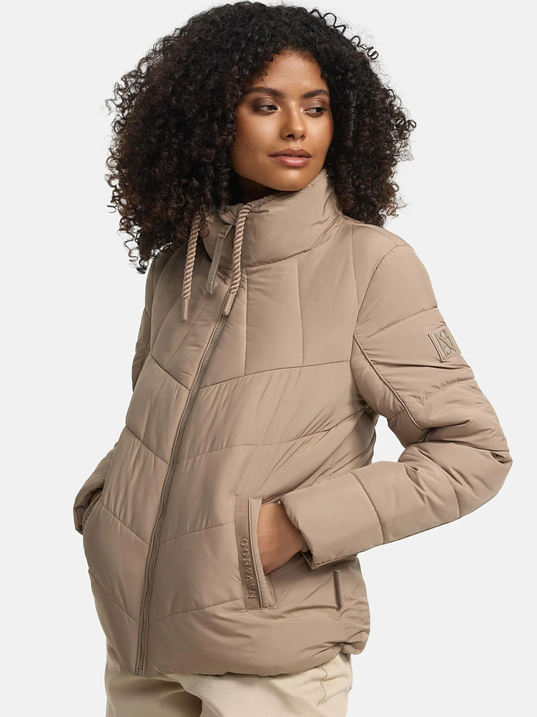 Navahoo Damen Steppjacke - Liebesfee 14 in taupe