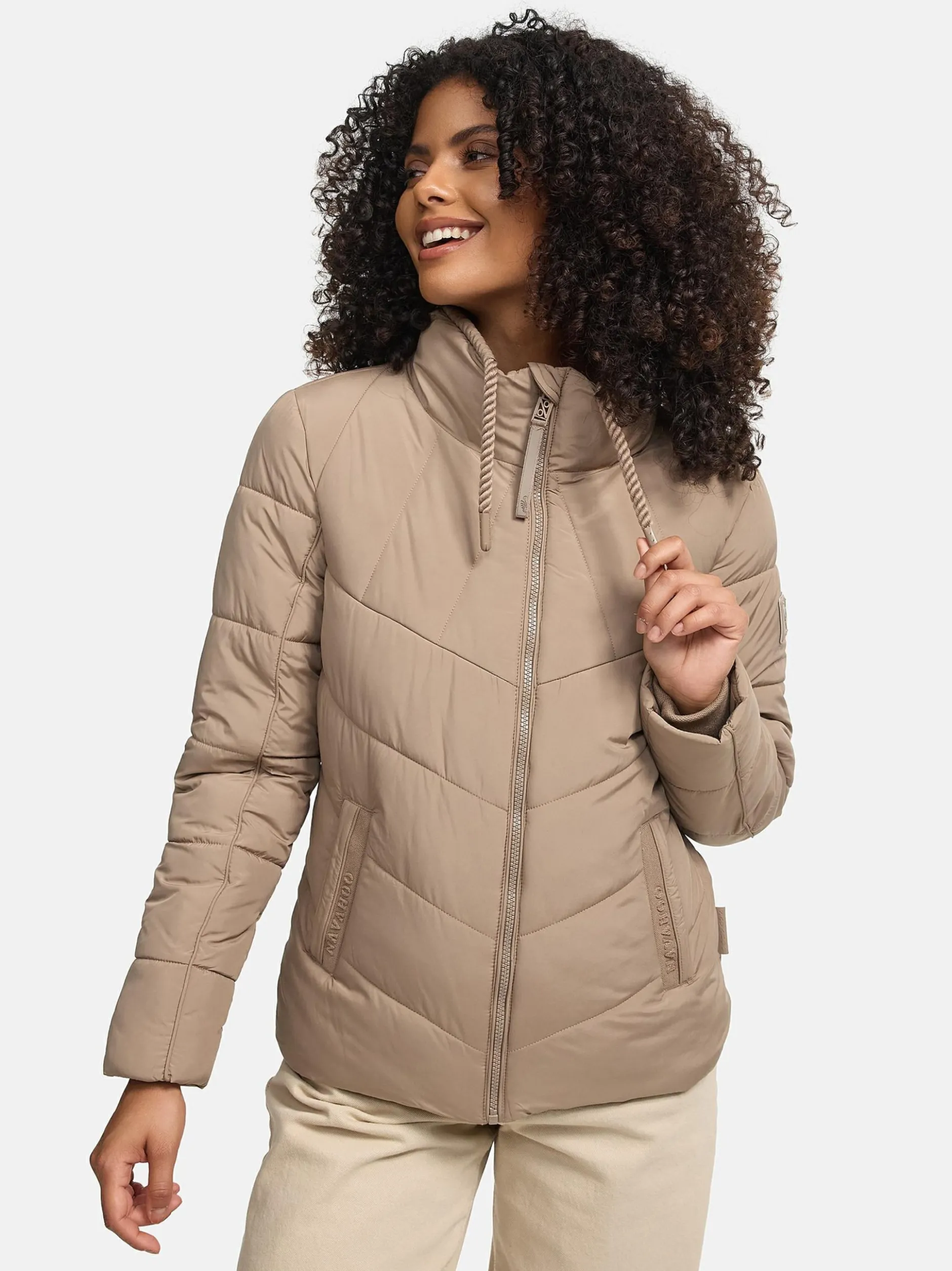 Navahoo Damen Steppjacke - Liebesfee 14 in taupe
