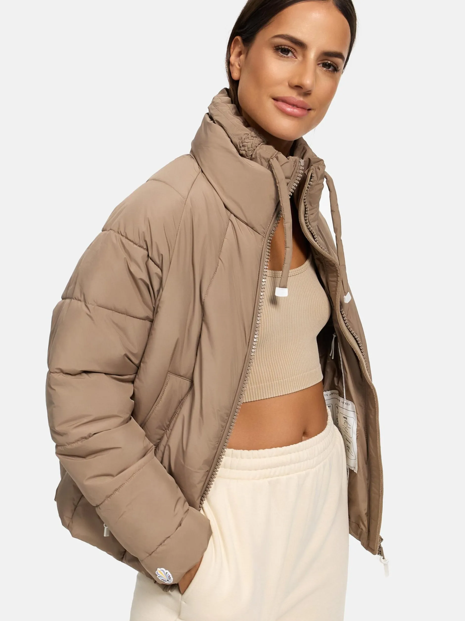 Navahoo Damen Steppjacke - Luftzauber 14 in taupe