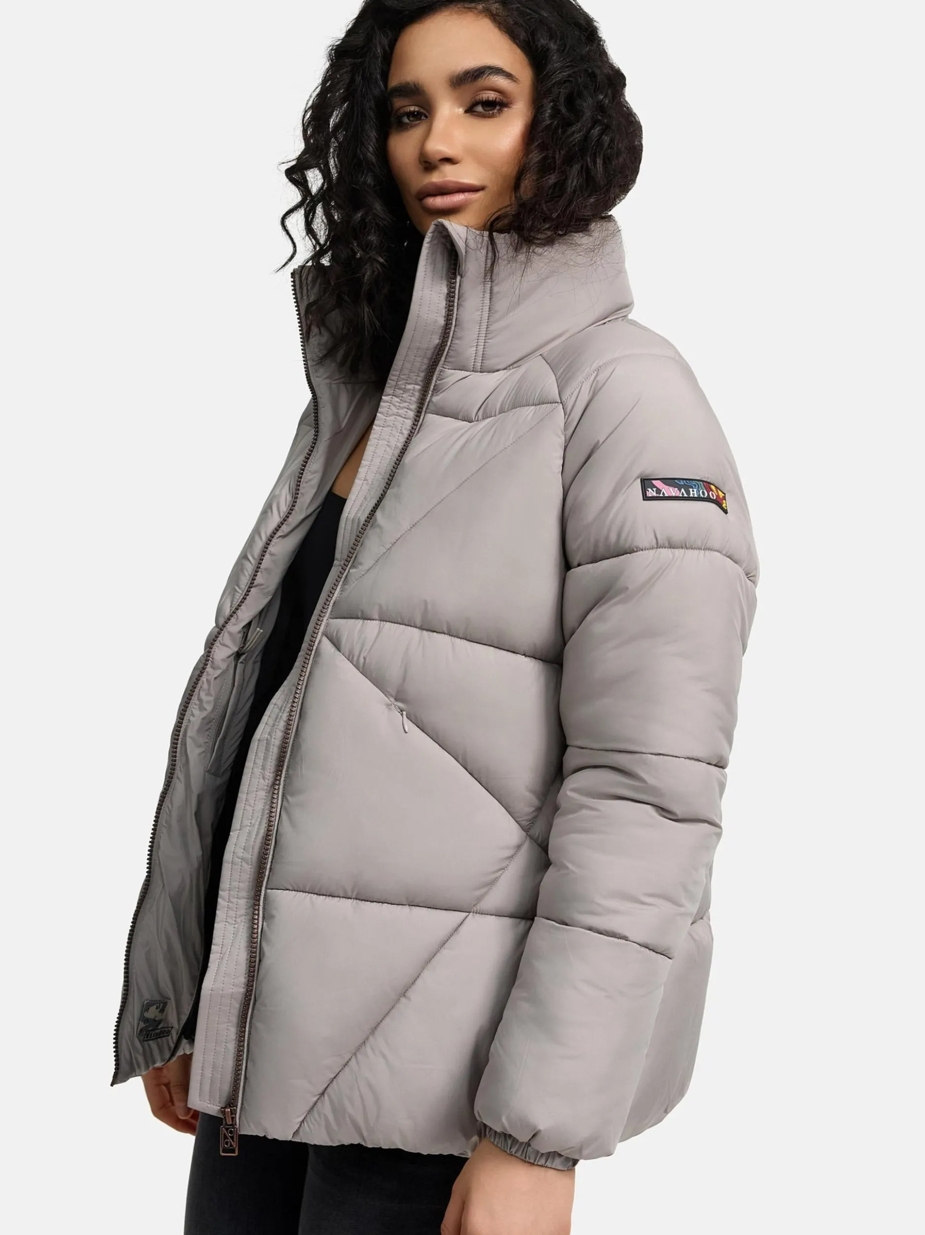 Navahoo Damen Steppjacke - Schokolinaa 14 in grau