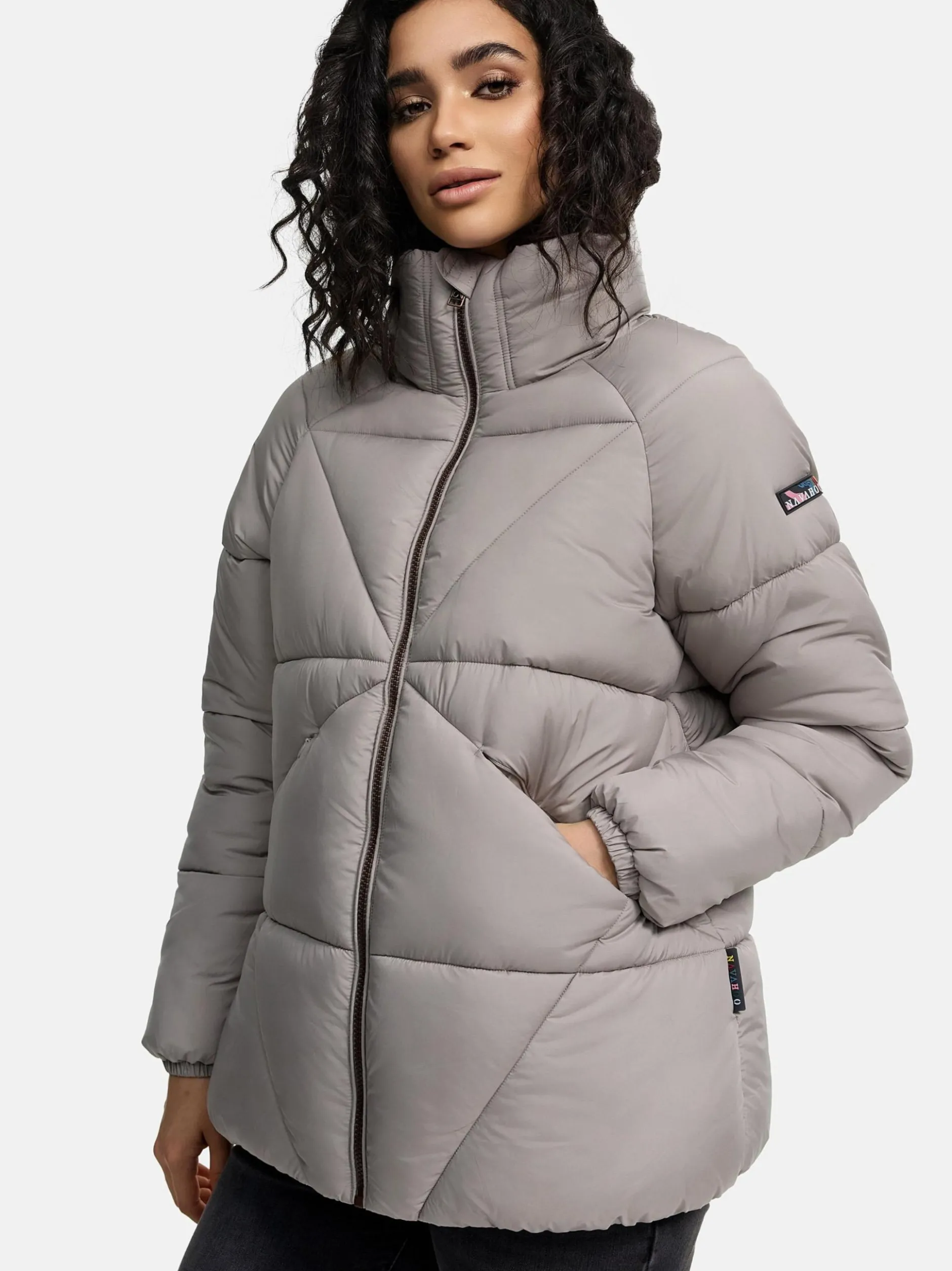 Navahoo Damen Steppjacke - Schokolinaa 14 in grau