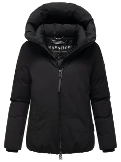 Navahoo Damen Winterjacke - Blütenlicht 14 in schwarz