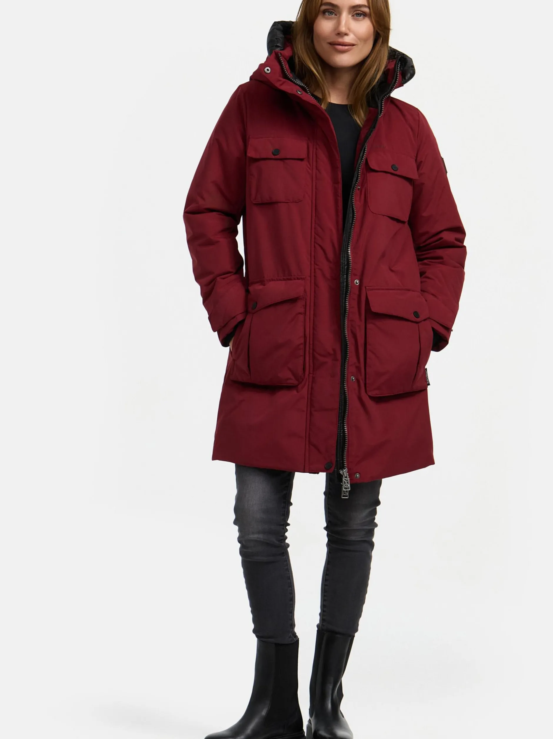 Navahoo Damen Winterjacke - Eissturm 14 in bordeaux