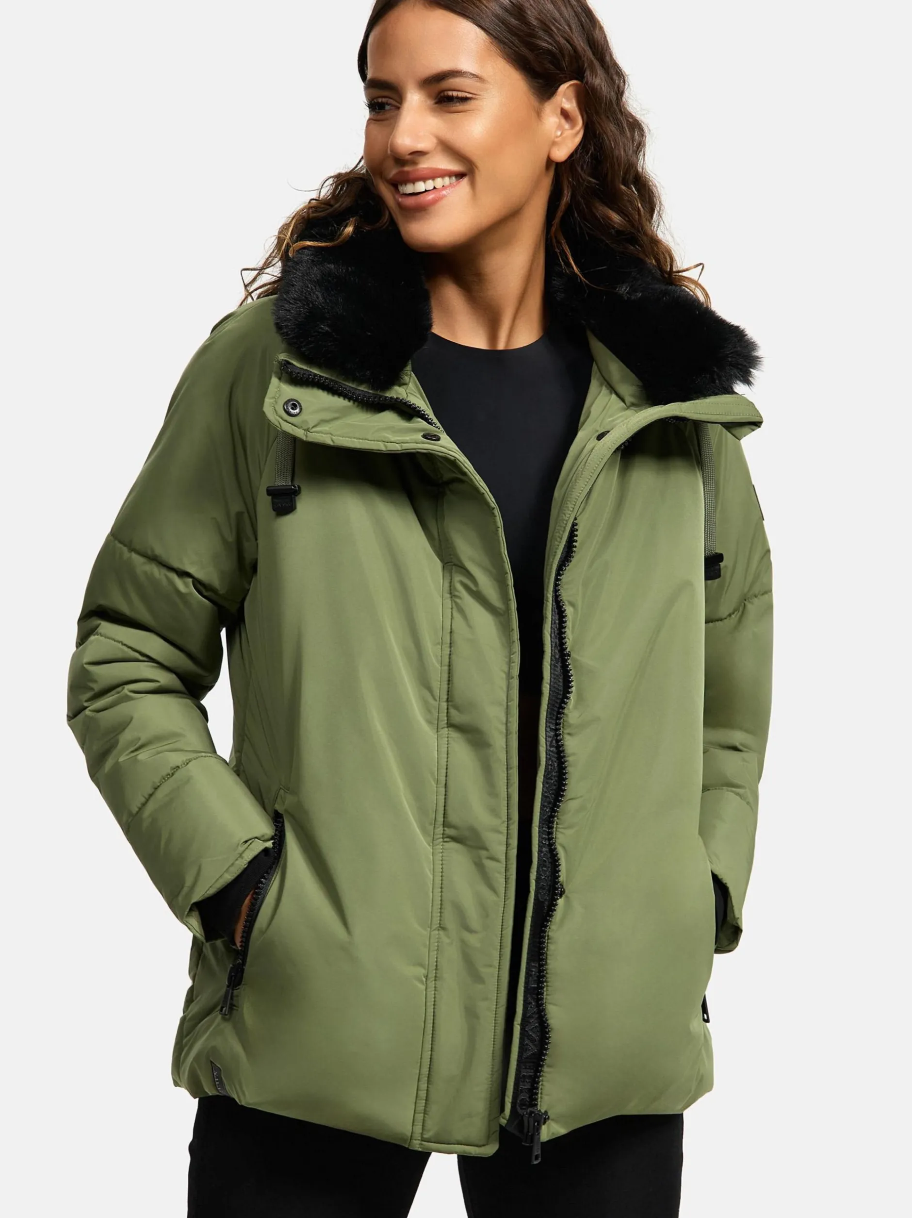 Navahoo Damen Winterjacke - Frostii XIV in oliv