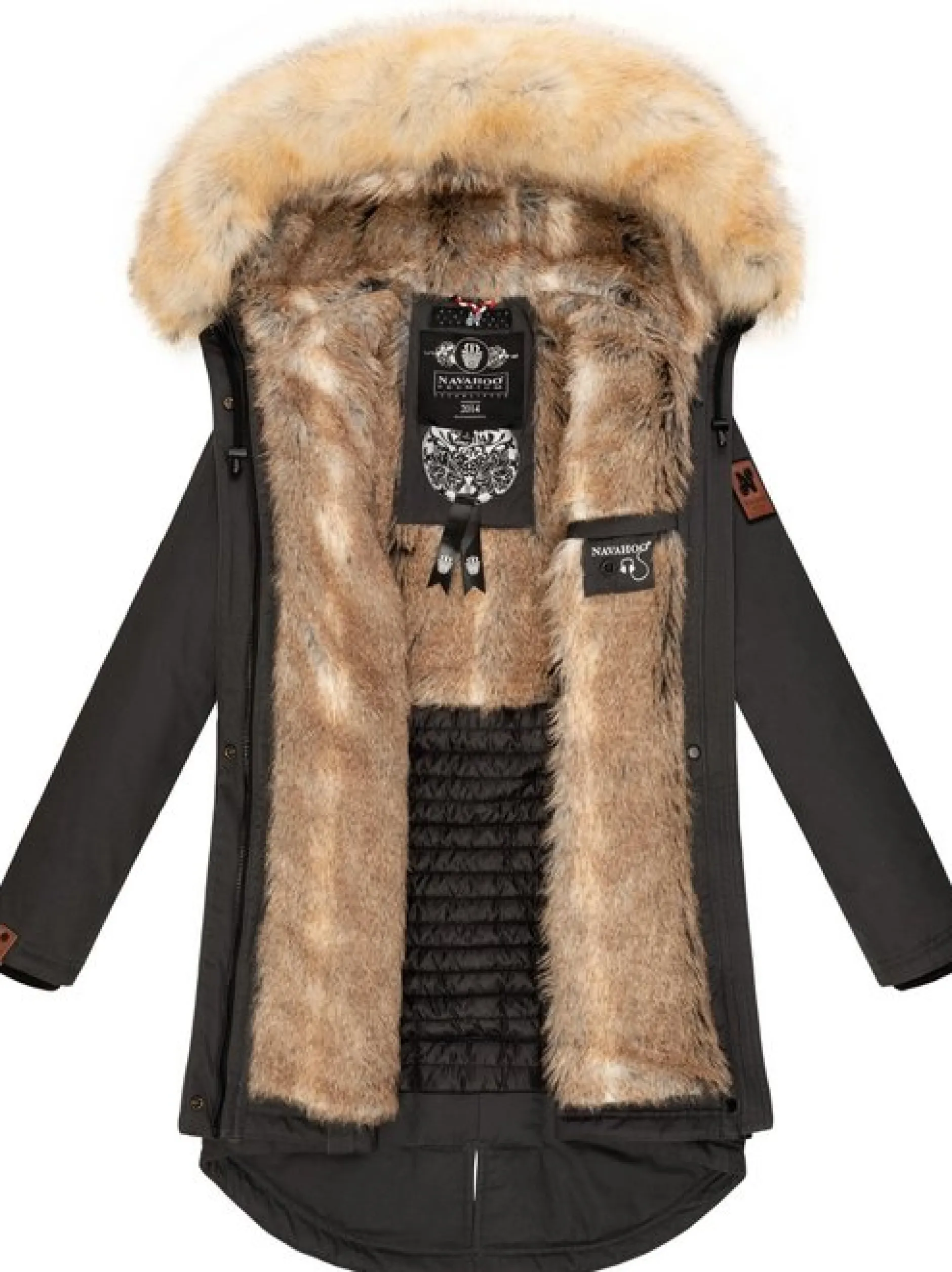 Navahoo Damen Wintermantel - Bombii in anthrazit