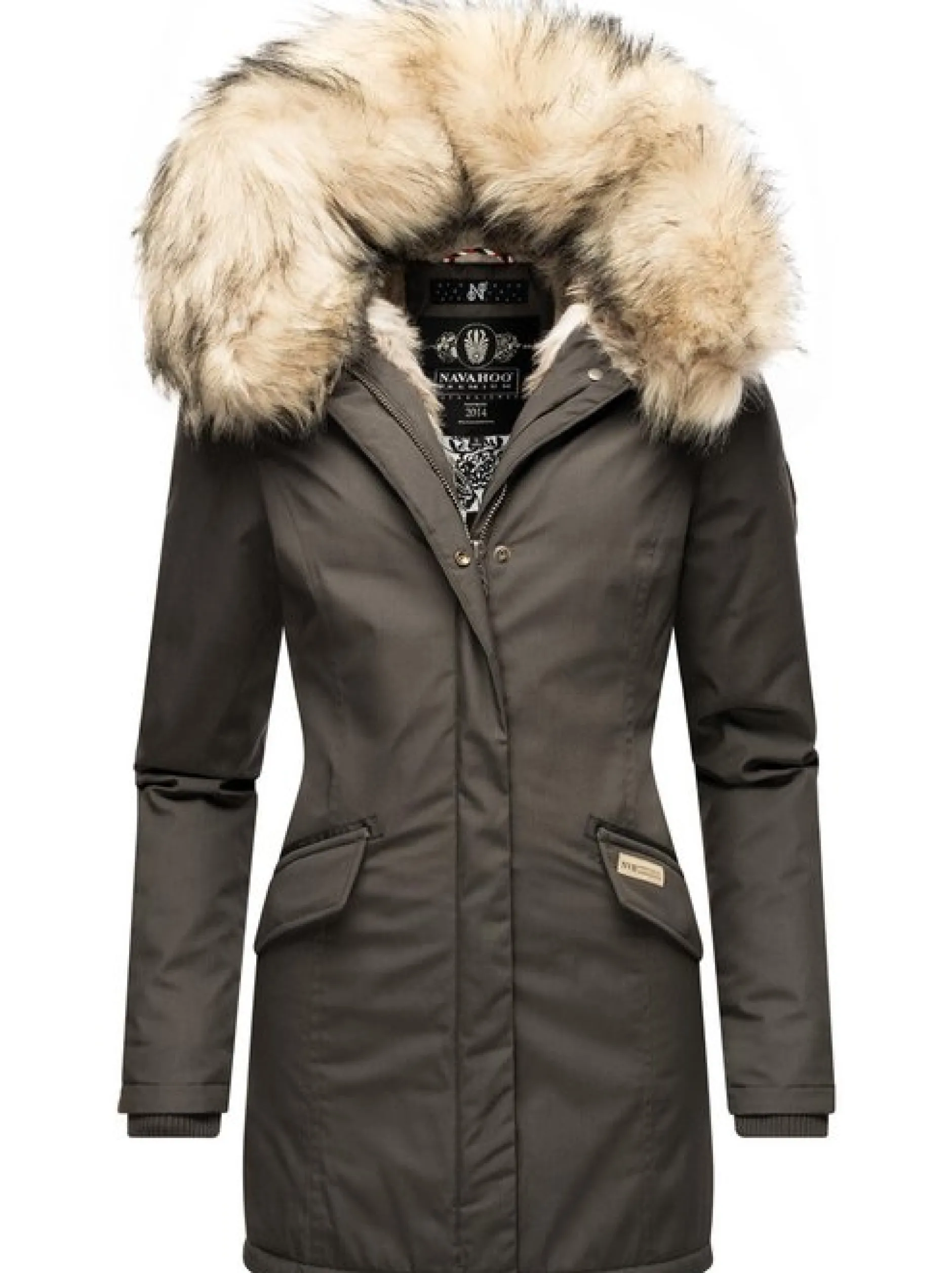 Navahoo Damen Wintermantel - Cristal in anthrazit