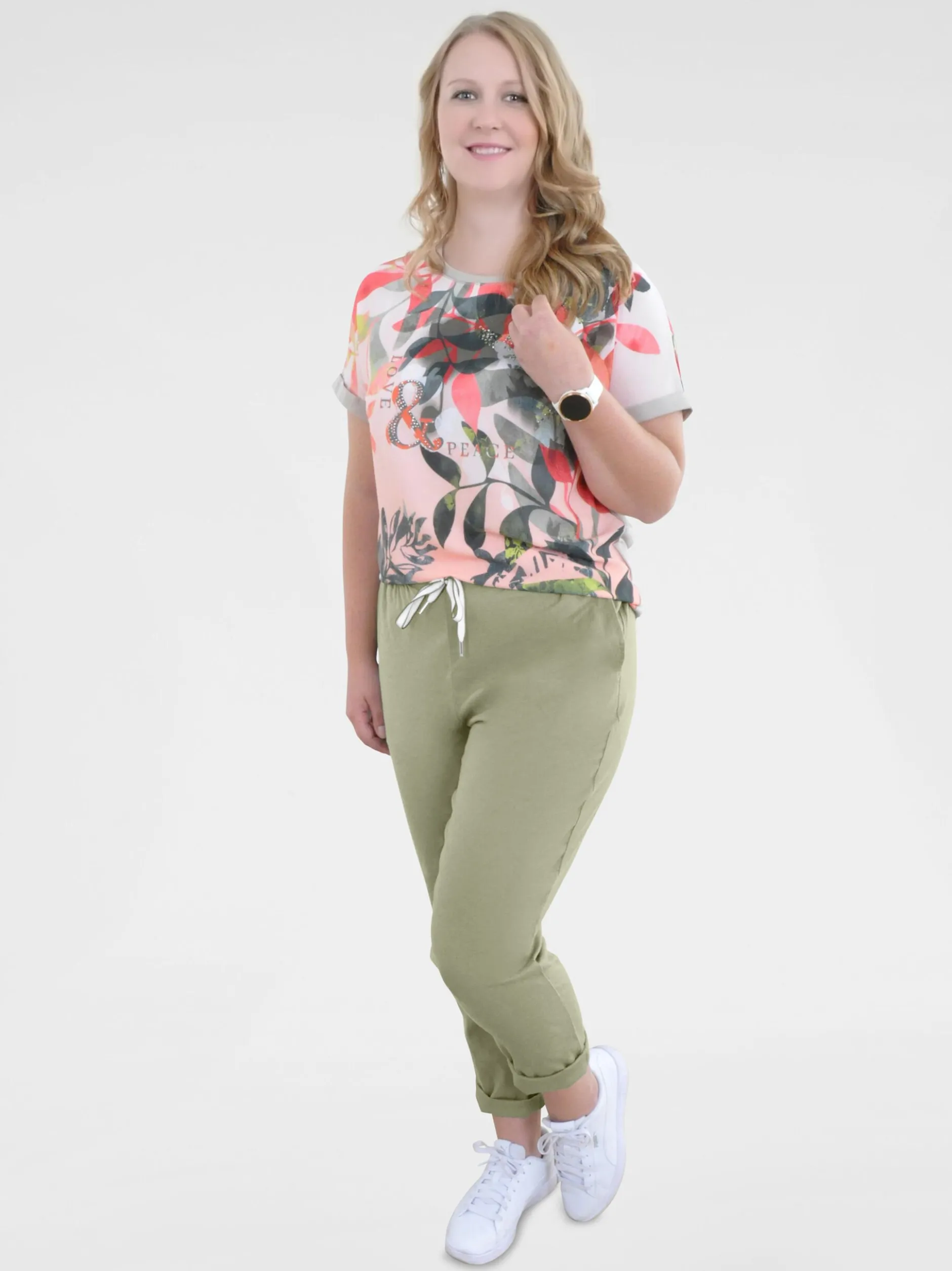 Navigazione Damen Hose in oliv - Länge: lang