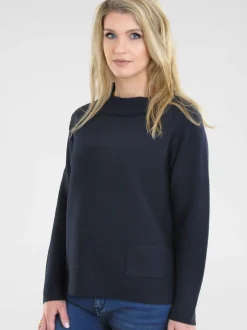Navigazione Damen Pullover in blau - Ärmel: langarm