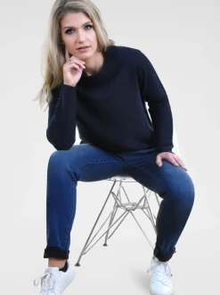Navigazione Damen Pullover in blau - Ärmel: langarm