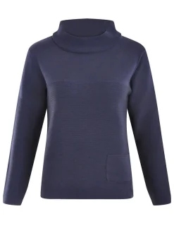 Navigazione Damen Pullover in blau - Ärmel: langarm