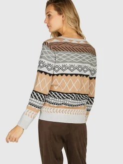 Navigazione Damen Pullover in hellgrau - Ärmel: langarm