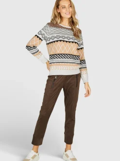 Navigazione Damen Pullover in hellgrau - Ärmel: langarm