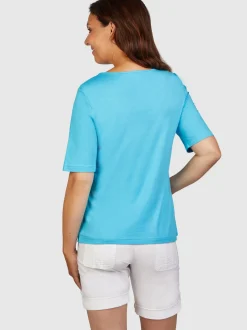 Navigazione Damen Shirt in türkis - Ärmel: kurzarm