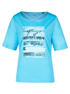 Navigazione Damen Shirt in türkis - Ärmel: kurzarm