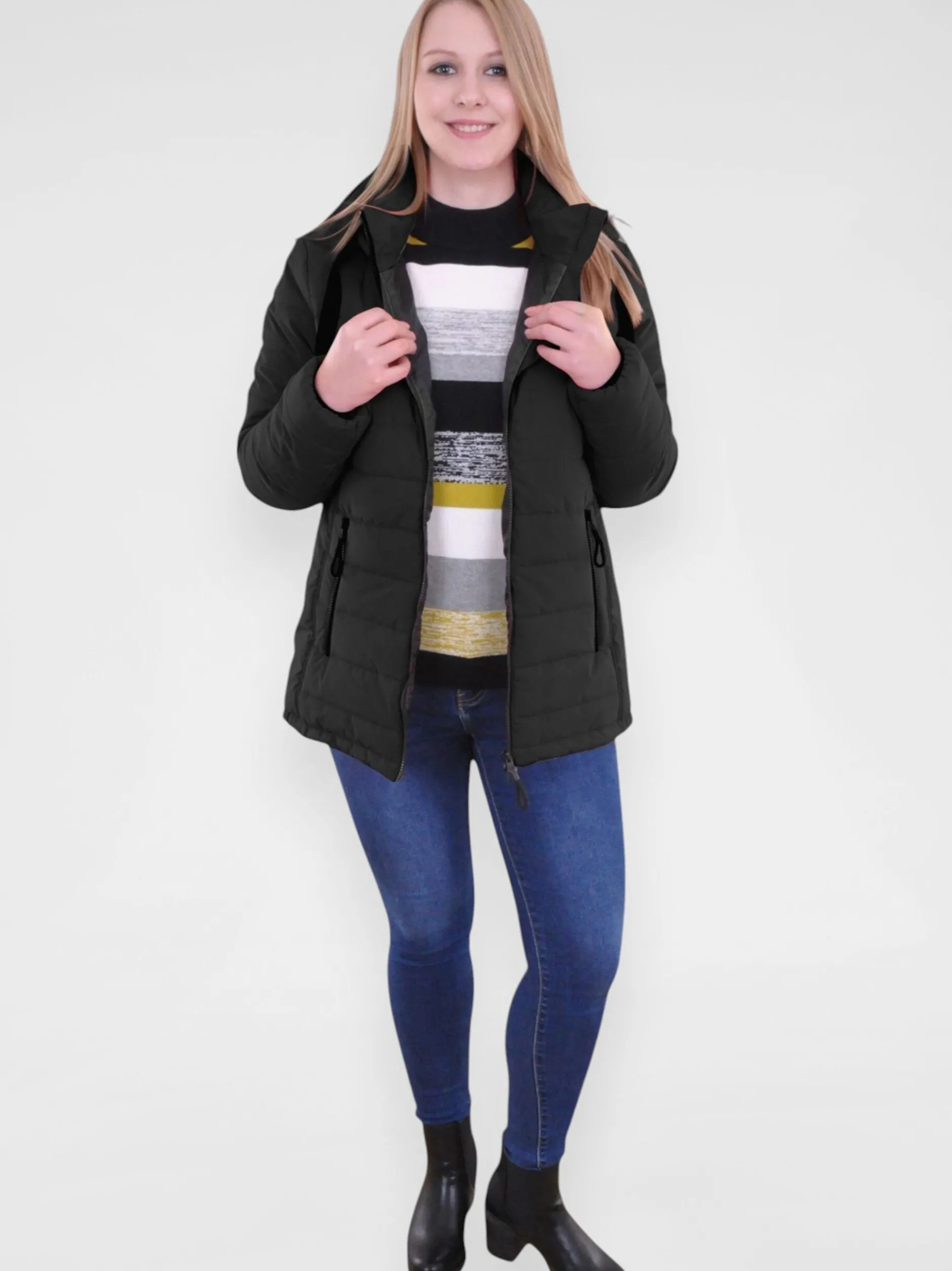 Navigazione Damen Steppjacke in schwarz
