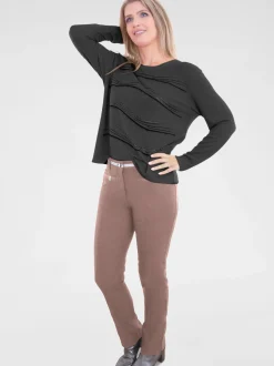 Navigazione Damen Stretchhose in braun - Länge: lang