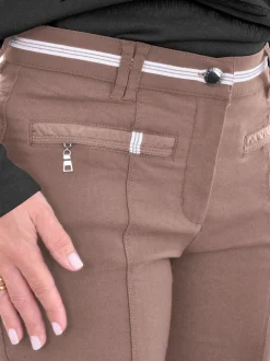 Navigazione Damen Stretchhose in braun - Länge: lang