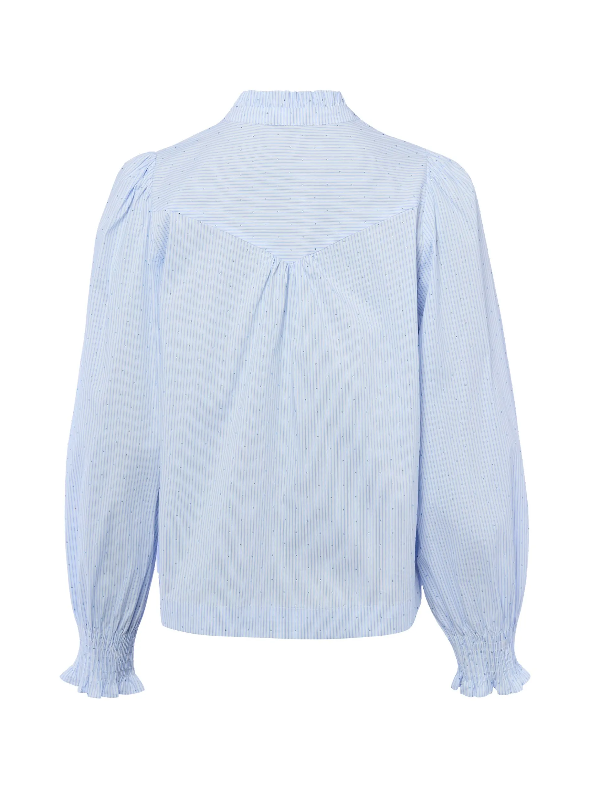 Neo Noir Damen Bluse - Astrida Stripe Stone in hellblau weiß