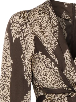 Neo Noir Damen Blusenshirt - Rista Paisley in schoko beige