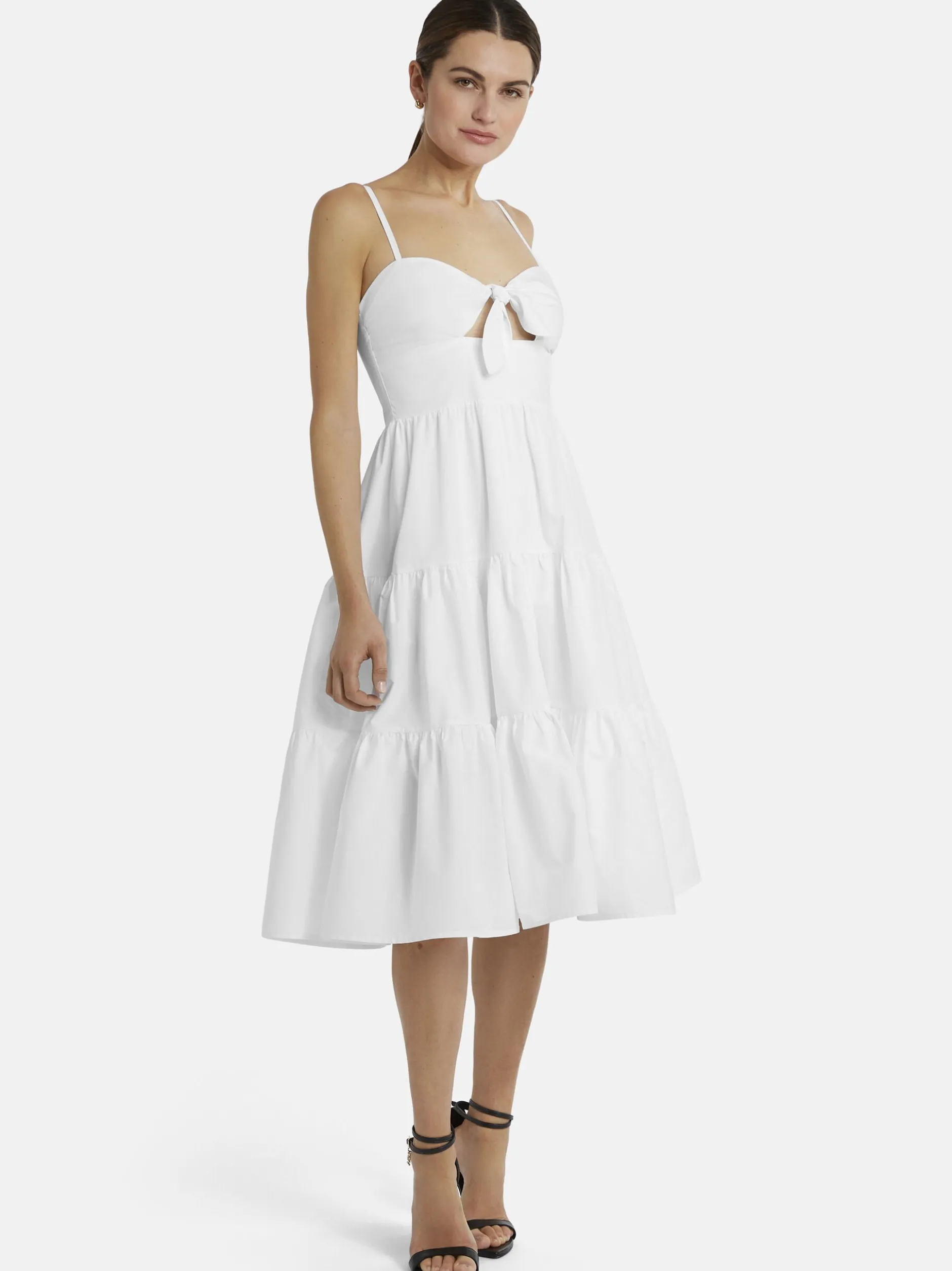Nicowa Damen Midikleid - NARIWA in weiß - Länge: mittel
