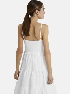 Nicowa Damen Midikleid - NARIWA in weiß - Länge: mittel