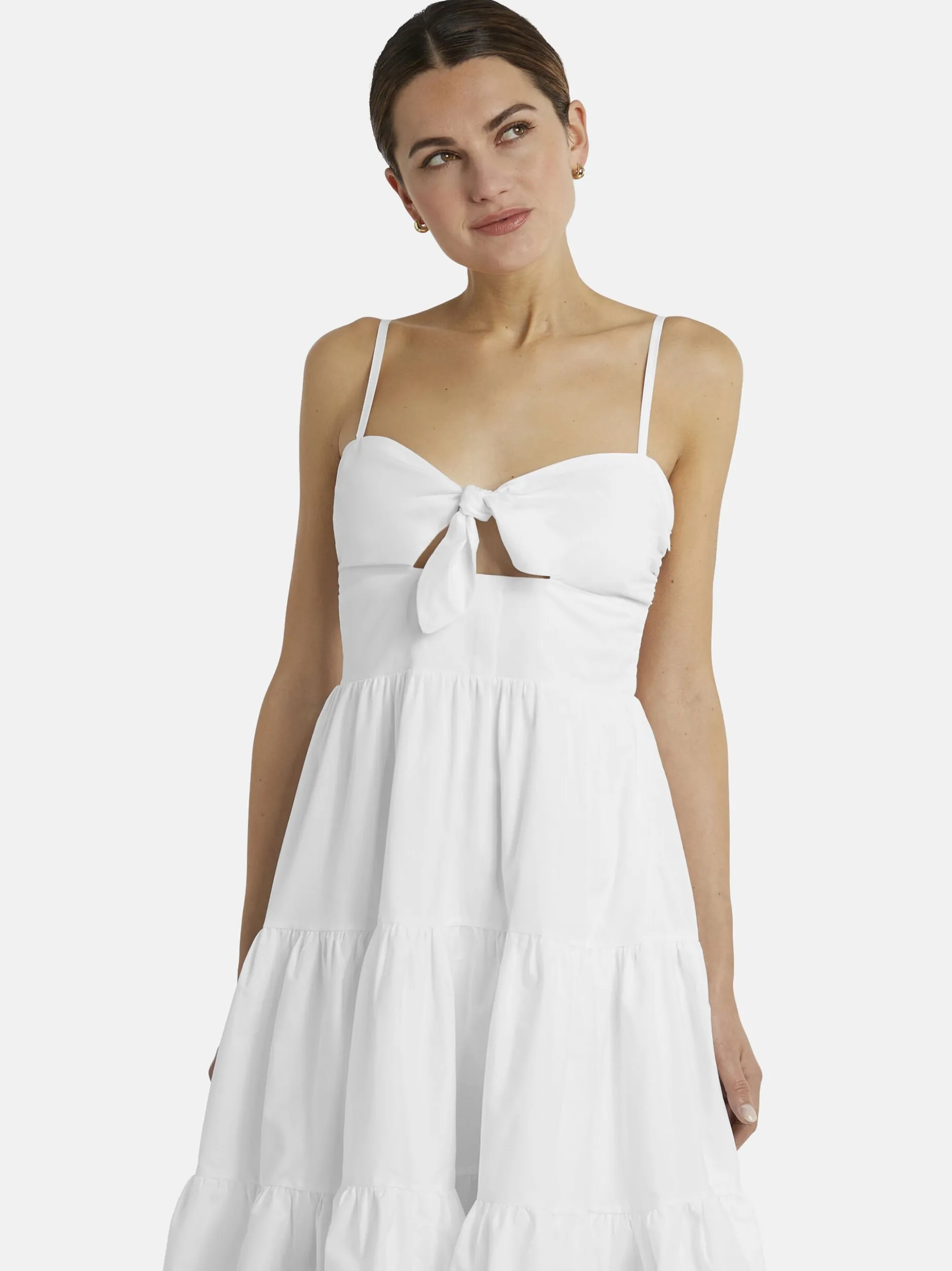 Nicowa Damen Midikleid - NARIWA in weiß - Länge: mittel