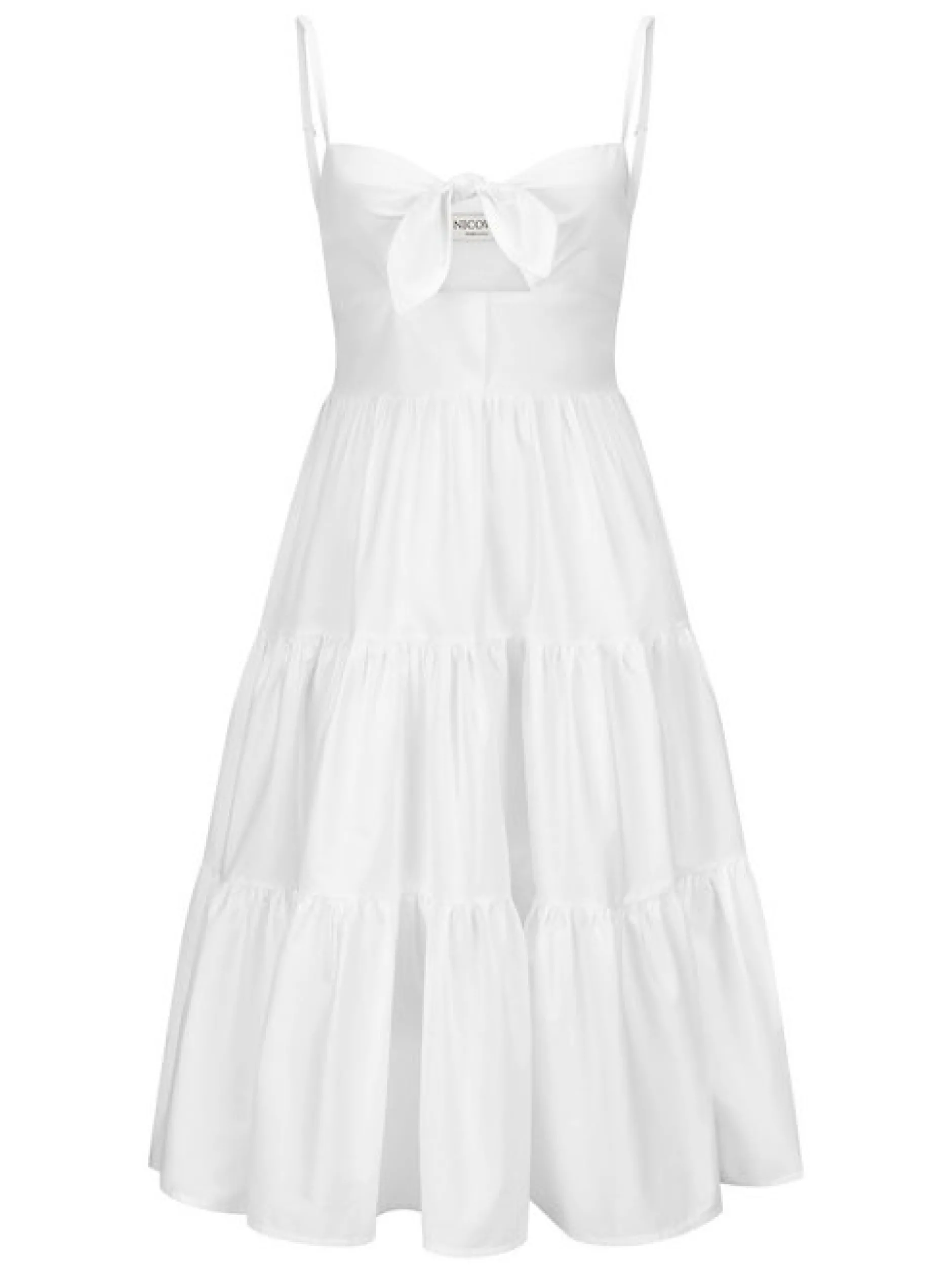 Nicowa Damen Midikleid - NARIWA in weiß - Länge: mittel