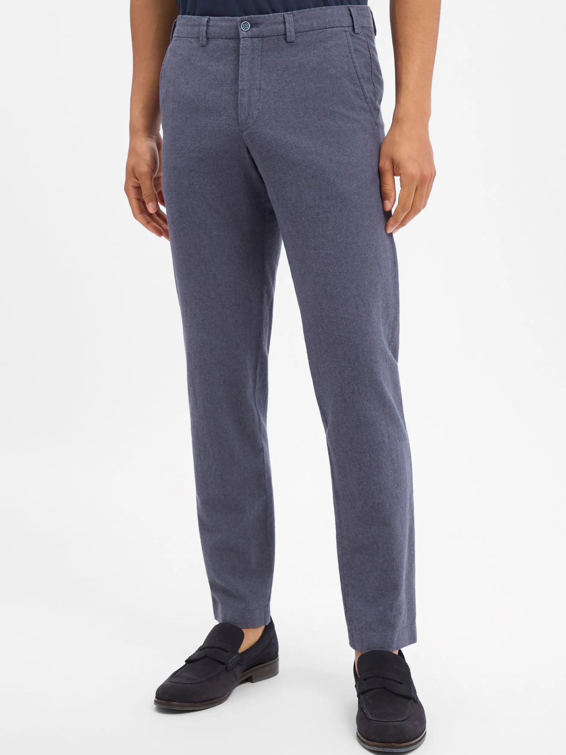 Nils Sundström Herren Baukasten-Hose mit Leinenanteil in indigo